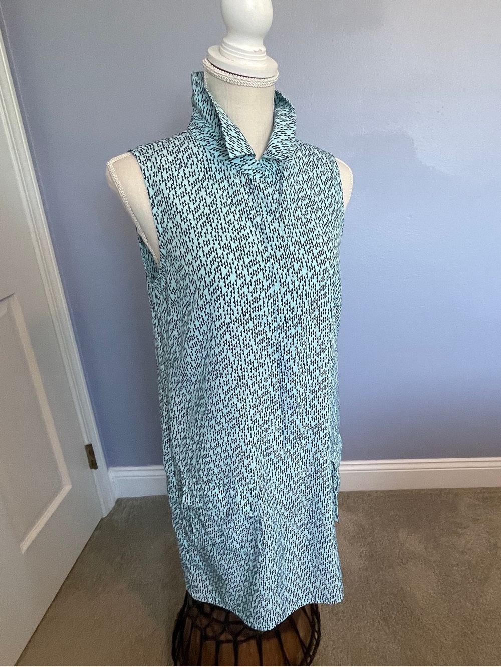 Summer! Banana Republic Sleeveless Geometric Print Shirt Dress size 6 - Picture 3 of 11